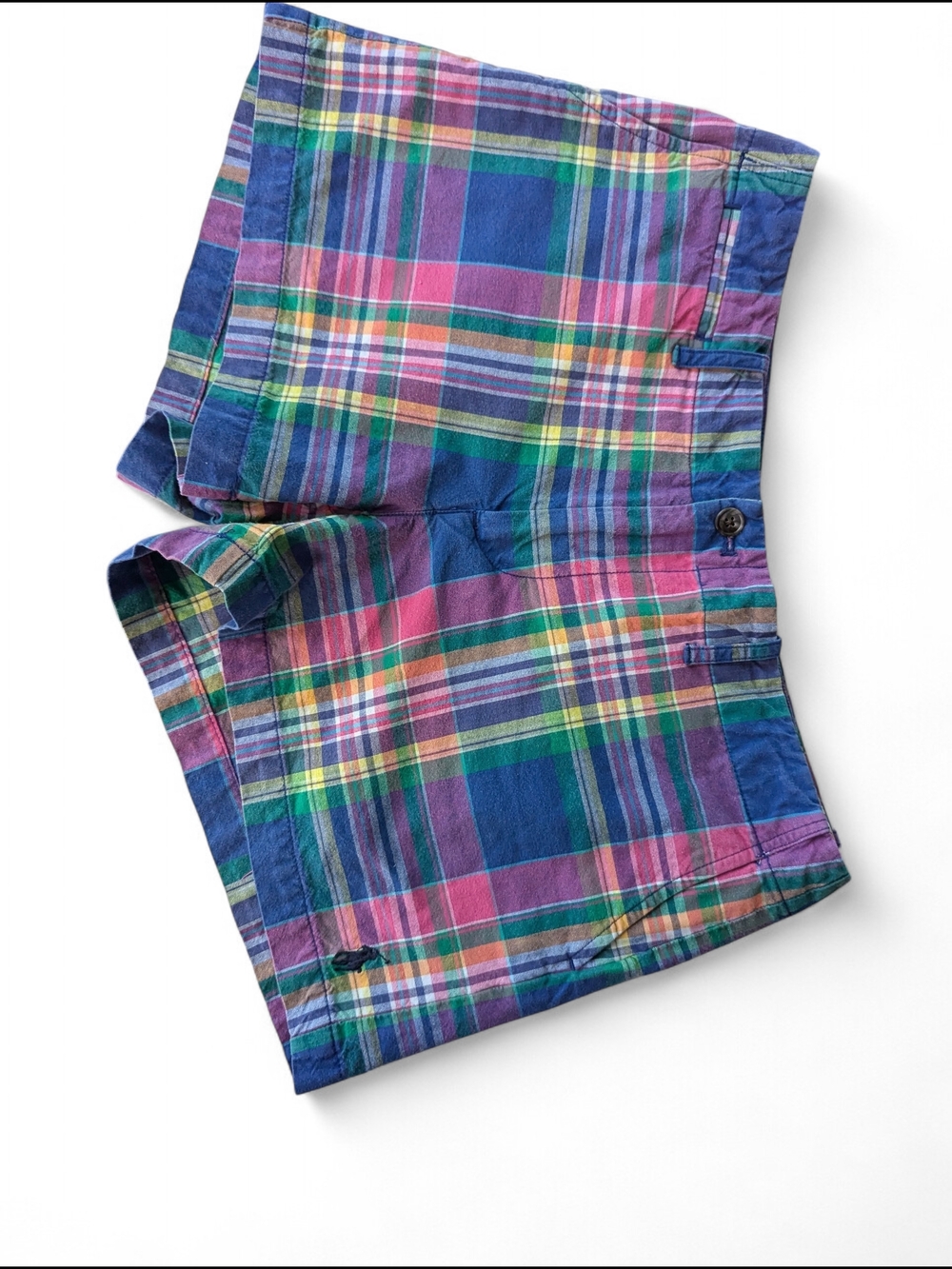 Vintage Polo Ralph Lauren India Madras plaid cotton chino shorts 100% Cotton
